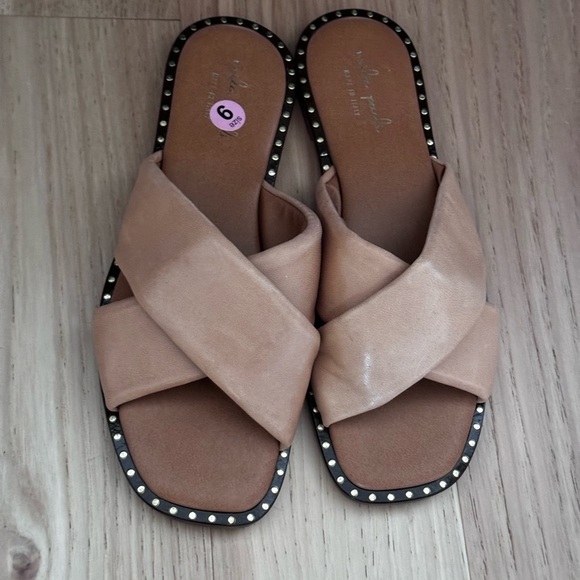 Mila Paoli Brown Leather Slide Sandals Made in Italy Size 9.5 - Picture 3 of 9